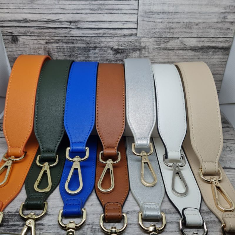 Short Plain PU Leather Bag Strap 62cm