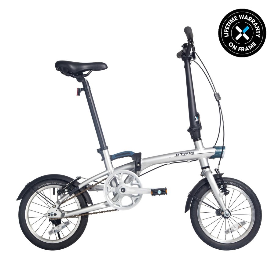 Decathlon Btwin Sepeda Lipat Cbc 500 Tilt 14" Cn Fr Silver - 8527256