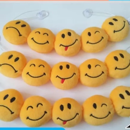 [Z210] Hiasan kaca mobil Bentuk Smiley boneka rencengan tempelan kaca mobil Hiasan Gantungan Kaca Mobil Smile Lucu Warna Kuning