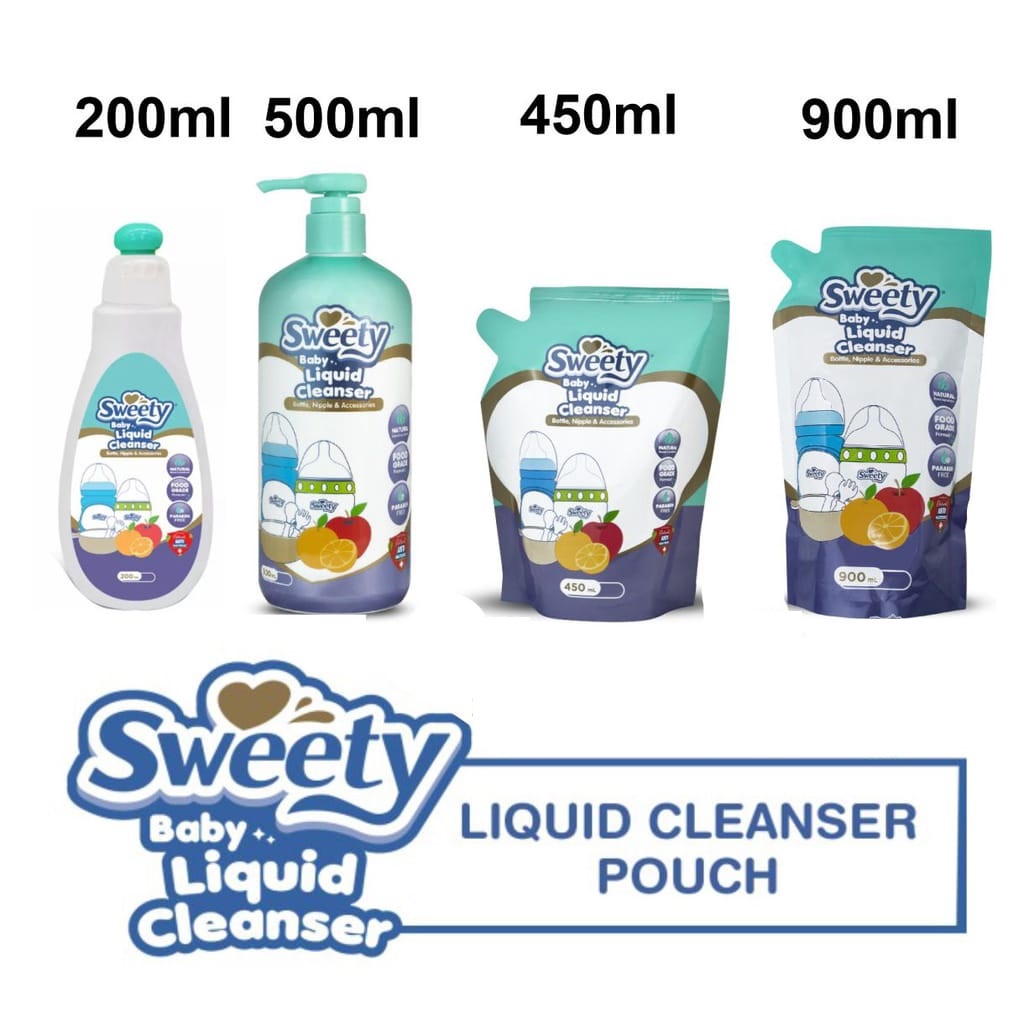 [COD] Sweety Baby Liquid Cleanser Sabun Cuci Botol Pouch Bayi 200ml / 450ml / 500ml / 900 ml