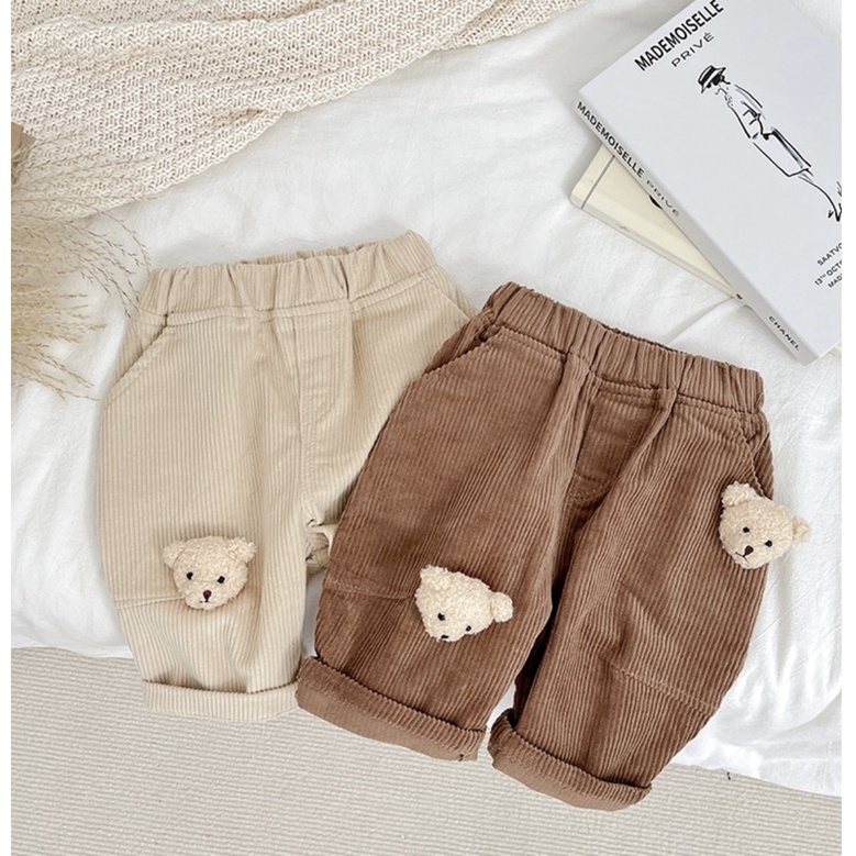 Bear pants celana anak bayi laki laki beruang corduroy