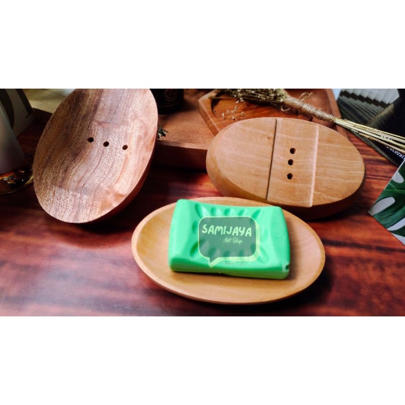 Tempat Tatakan Sabun Kayu Aesthetic (Oval)