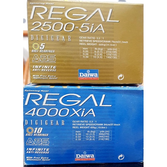 REEL DAIWA REGAL 4000 XIA , 2500 5IA