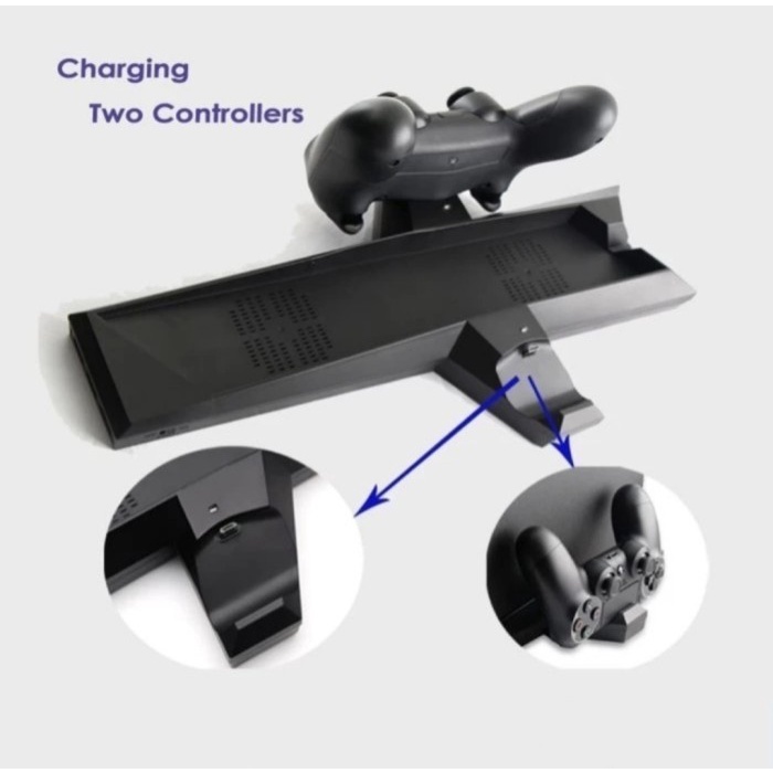 Cooling Fan PS4 Charging Vertical Stand Dock Fat &amp; Slim Kipas PS4 FAT &amp; Kipas PS4 SLIM Vertical Stand Dock Fat &amp; Slim 7 IN 1