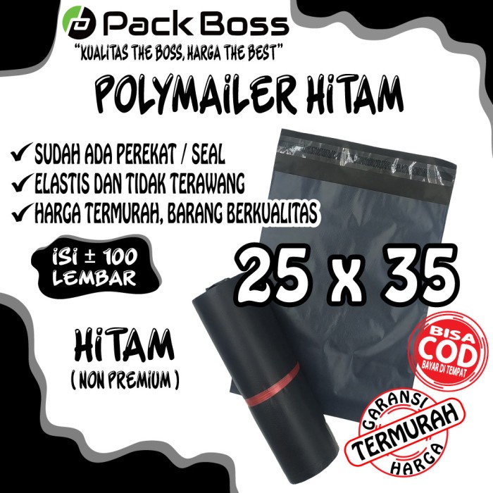 

Cantik Polymailer Hitam 25X35 Isi Â±100 Harga Termurah Kualitas The Boss Gilaa!!!