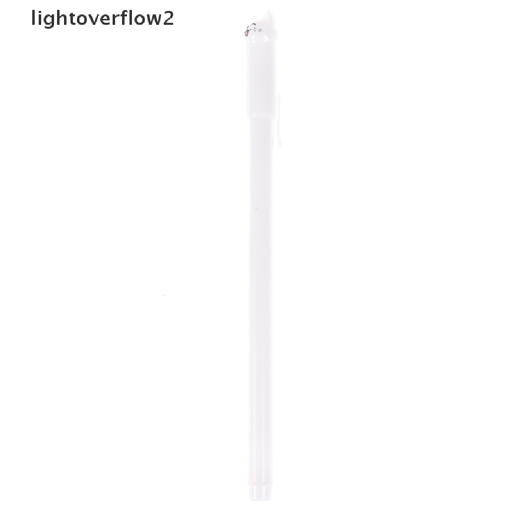 (lightoverflow2) 6pcs Pulpen Gel 0.5mm Bentuk Kucing Untuk Sekolah / Kantor