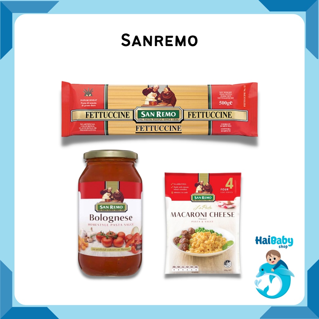 

San Remo Spagheti 500g/Sanremo La Pasta Macaroni Cheese/Sanremo Saus Pasta Bolognese 500gr