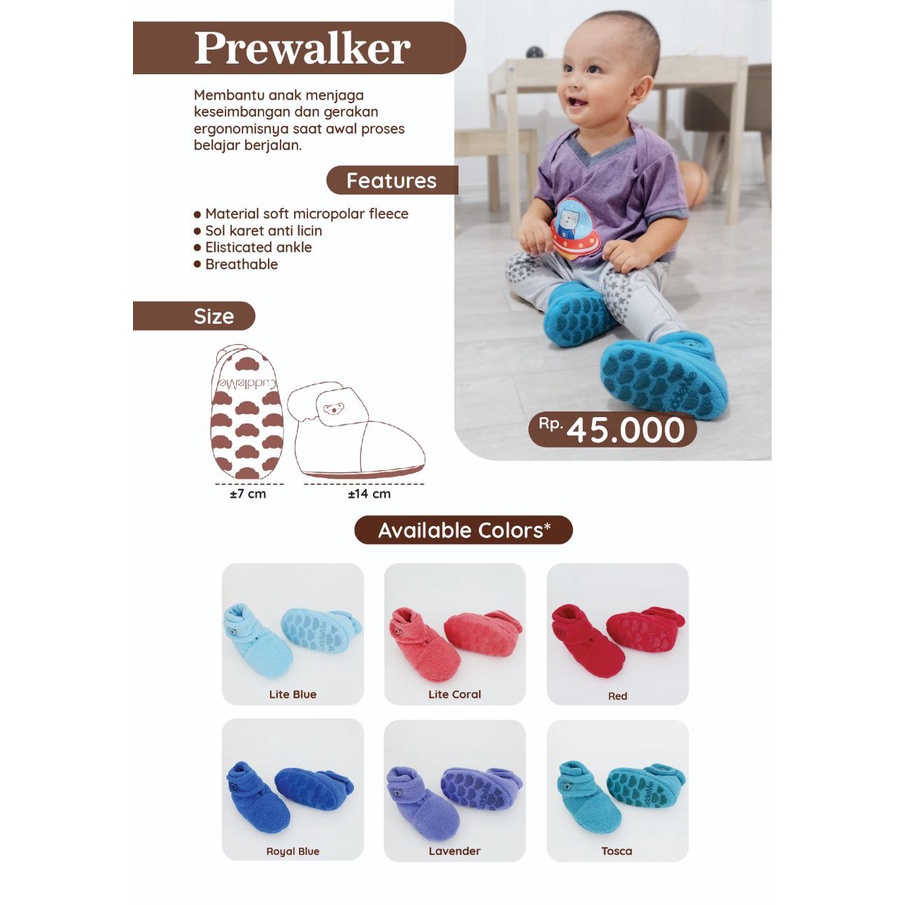 Prewalker CuddleMe Sepatu Jalan Cuddle Me sepatu anti selip sepatu bayi anak 14 cm 7 - 15 bulan