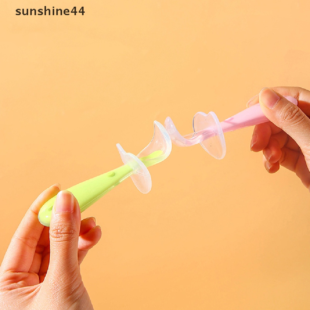 Sunshine Sendok Silikon Anti slip Untuk Bayi Belajar Makan