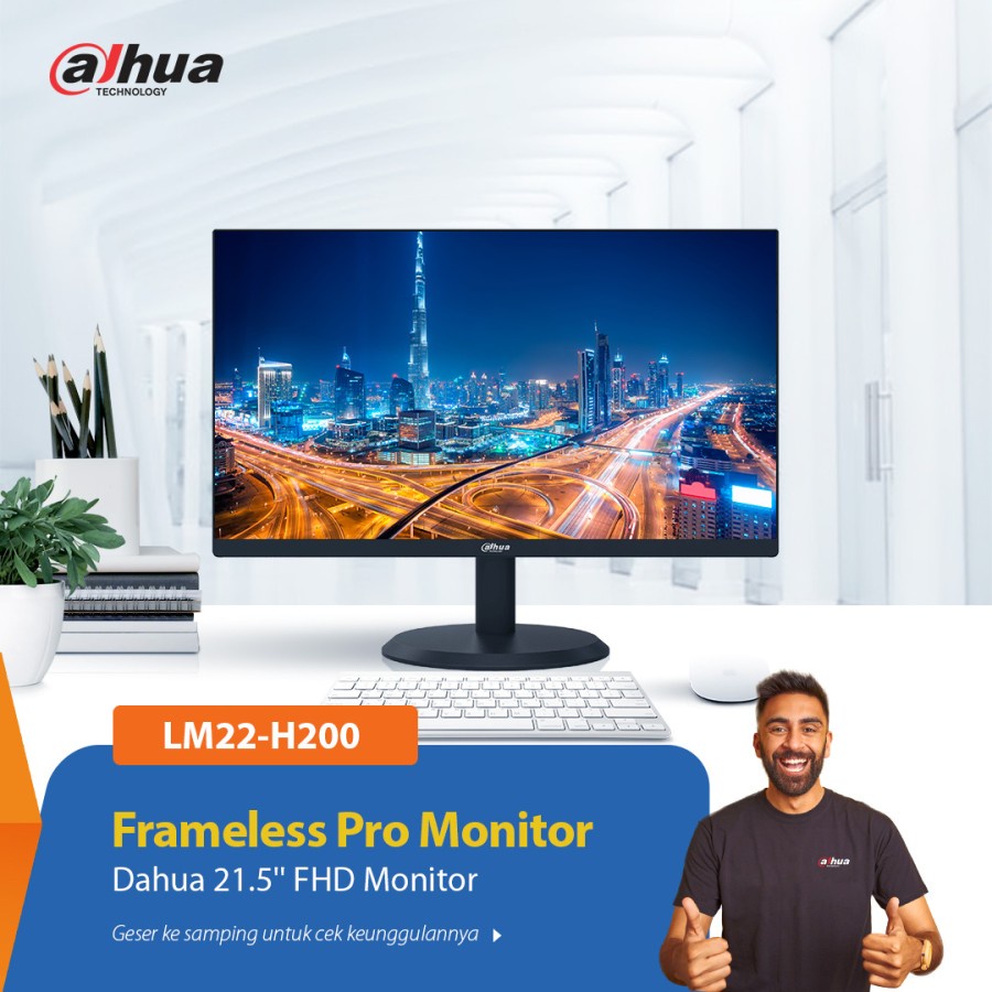 Dahua LED Monitor 22" Inch DHI-LM22-H200 Full HD HDMI Garansi Resmi