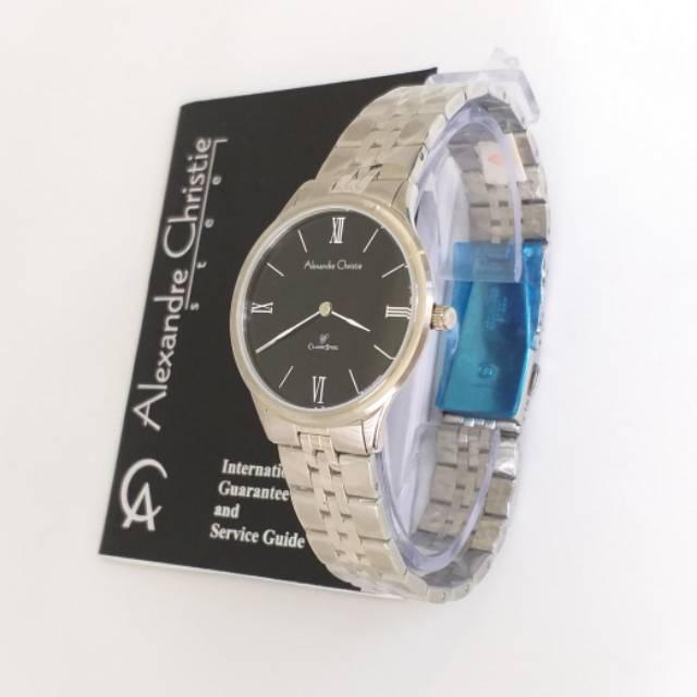 Jam Tangan Wanita Alexandre Christie AC 8508 LH FSVBL full silver black Original