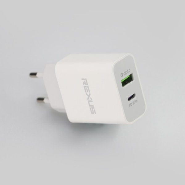 Rexus Adapter Quick Charge Power Delivery Type C 3.0 PA85 20W 2 Port
