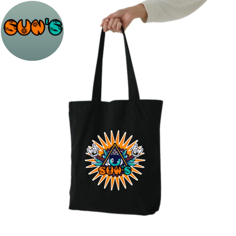 TOTE BAG SUN'S LOGO TULISAN / TOTEBAG RESLETING HITAM / TOTEBAG BAND METAL / TAS JINJING / TOTEBAG C