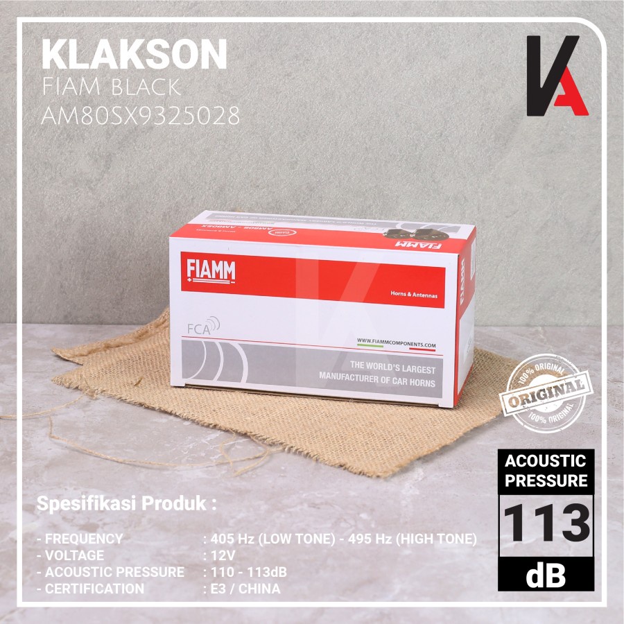 KLAKSON KEONG FIAMM ITALY ORIGINAL 12V - WATER PROOF HITAM - MOBIL &amp; MOTOR