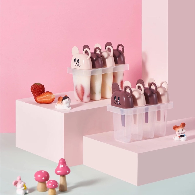 Cetakan Es Krim Serbaguna Bahan PP FOOD GRADE Aman untuk Bayi dan Anak Gambar Tikus Tempat Es krim Buah Lucu Cetakan Es Krim Popsicle Unik