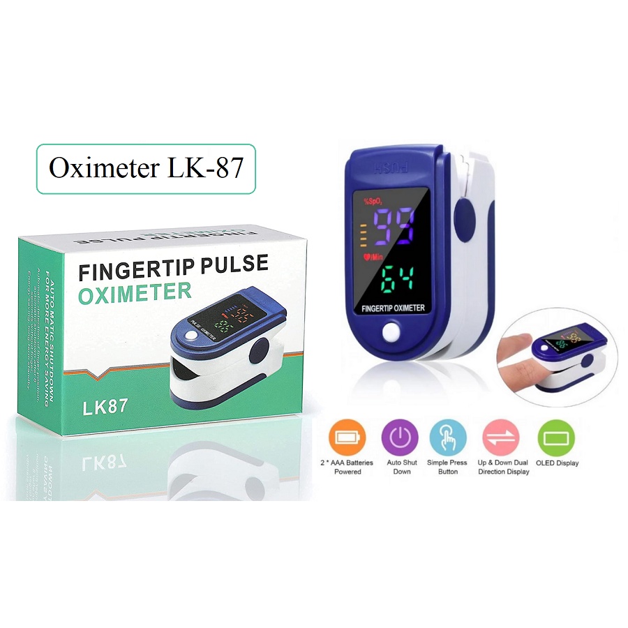 Oximeter Oxymeter LK87 LED Fingertip pulse oximeter SPO2 LCD Full Colour / Alat Ukur Oksigen Denyut