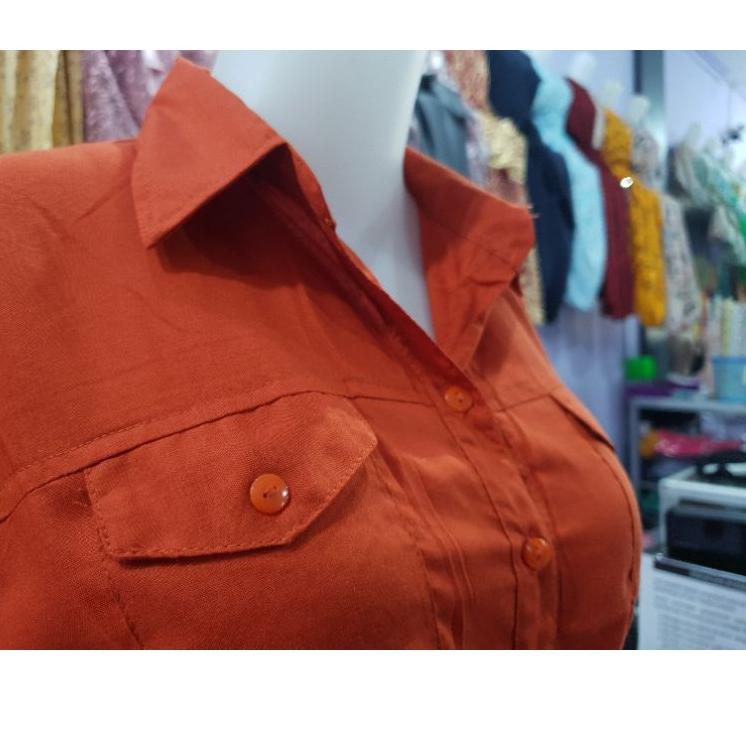 Kemeja Wanita Lengan Panjang Polos Aneka Warna dan Ukuran/ Kemeja jumbo/ kemeja xxl "BSB.18Oc22ᴸ"
