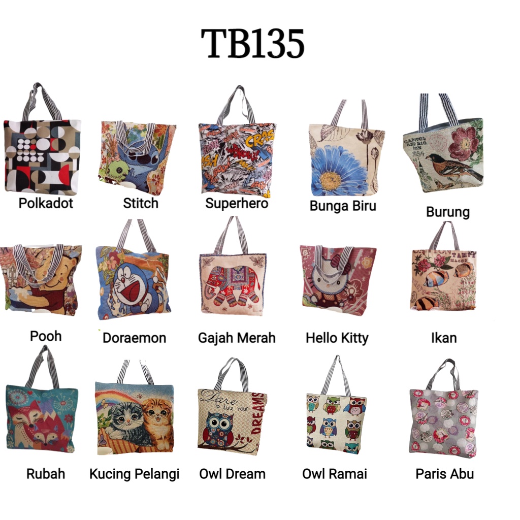 TB135 - Totebag Resleting Totebag Wanita Totebag Aesthetic Tas Belanja Tote Bag Totebag Kanvas