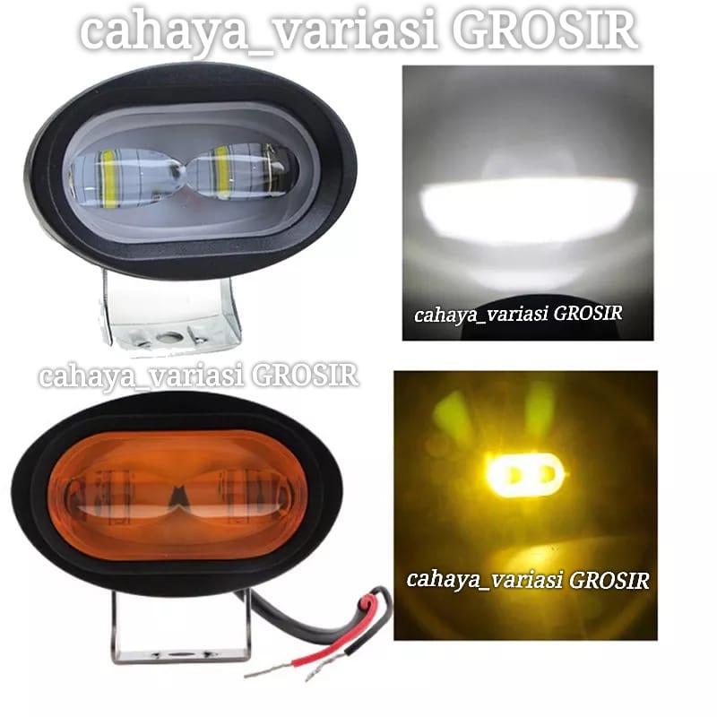 Lampu Tembak Sorot LED Owl 2 Mata Cahaya Kuning putih Motor tropong alien