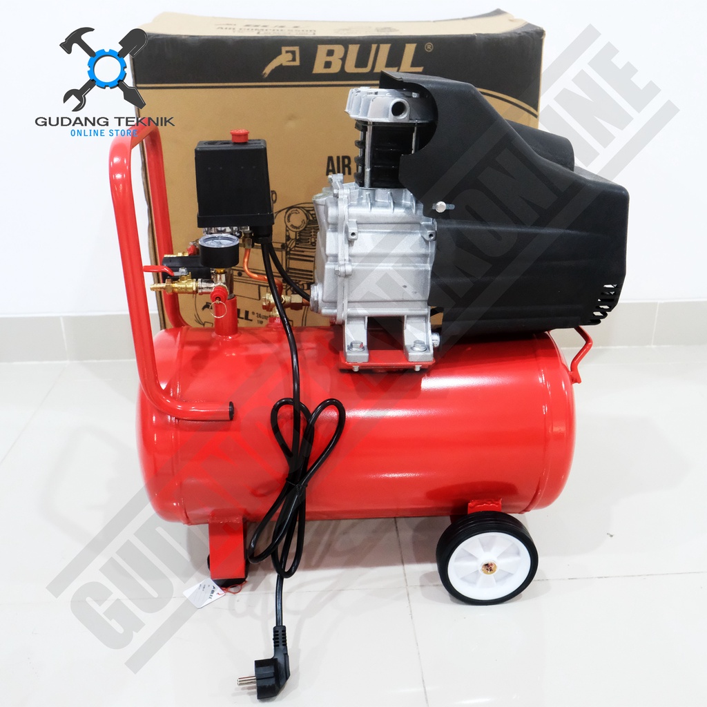 Kompresor Angin 9L BULL BLAC24-109 1HP LISTRIK / Portable Air Compressor BLAC 24 109 9 Liter BULL