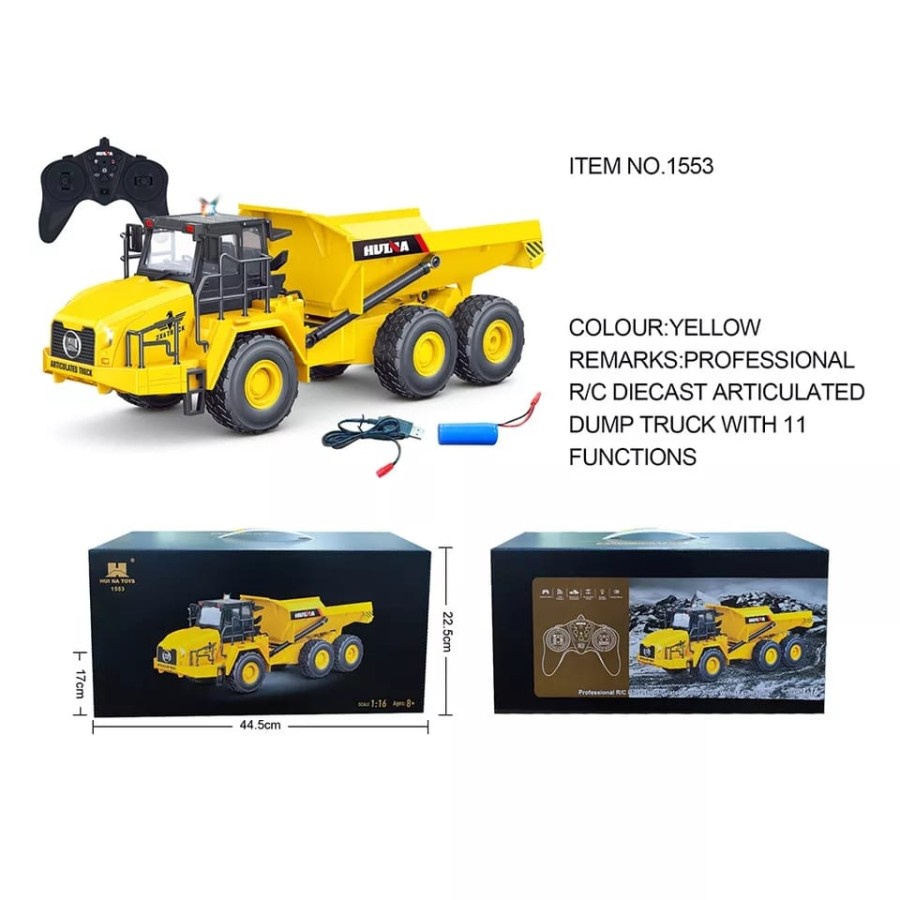 Huina 1553 1:16 RC Truk RC Ekskavator Caterpillar Mainan Traktor Murah