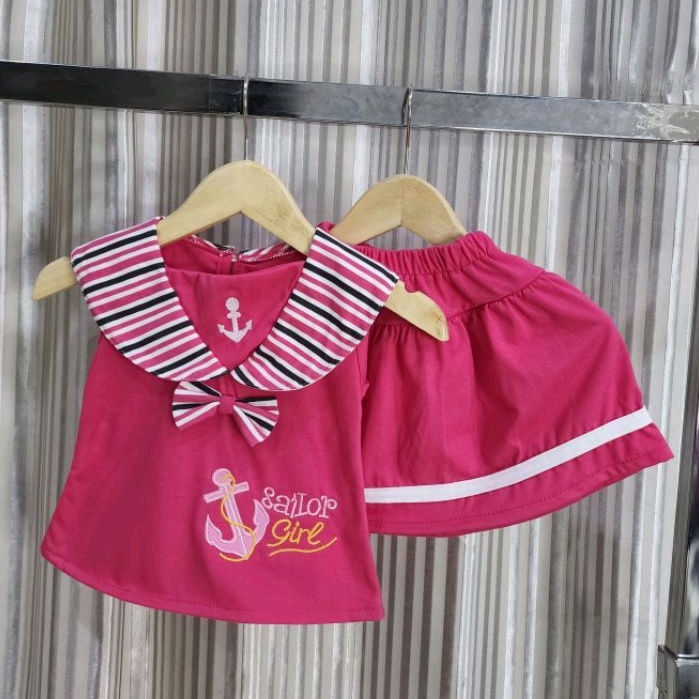 Baju bayi perempuan Stelan Sailor TERBARU