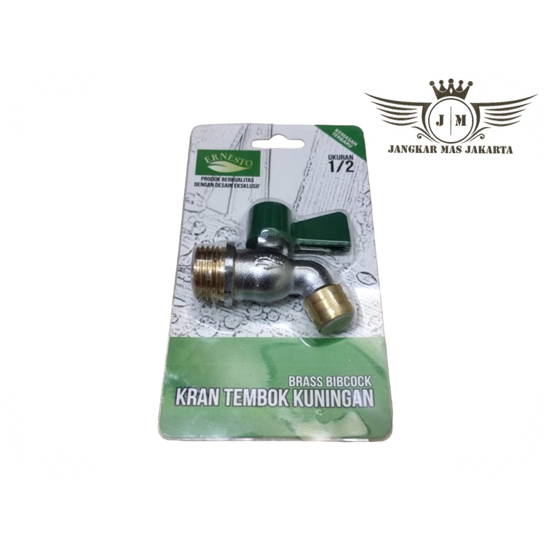 ERNESTO Kran Air Tembok 1/2" Kuningan Kamar Mandi Cebol Taman WBM JKM
