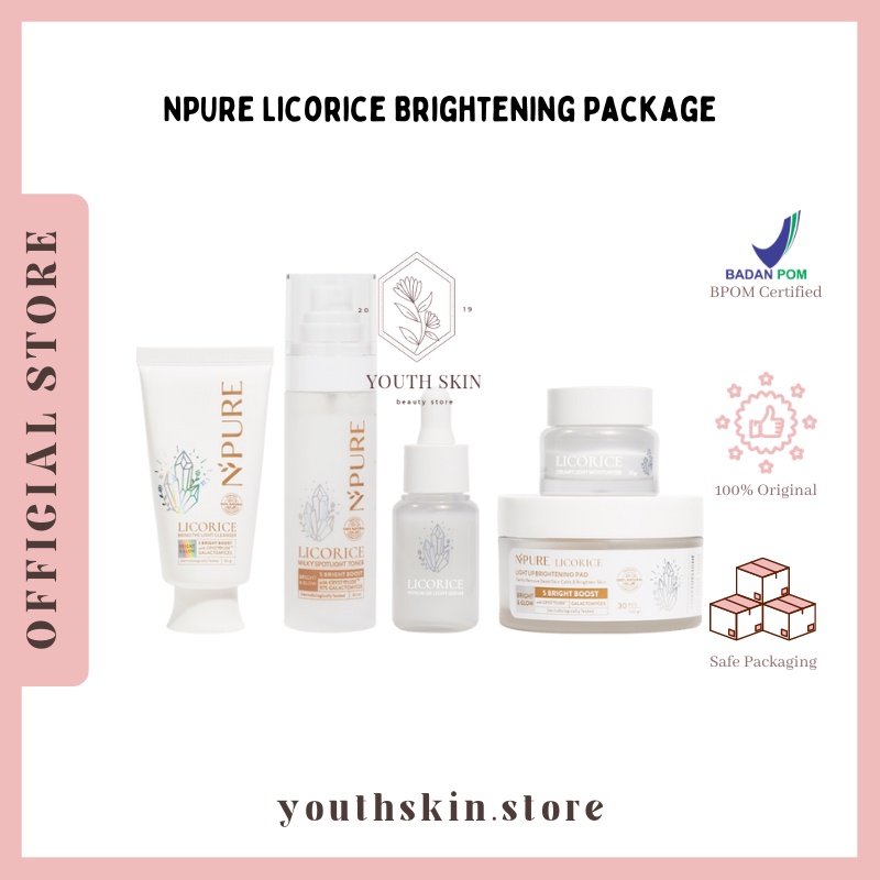 NPURE Licorice Brightening Package| Licorice Cleanser - Milky Toner - Potion Light Serum - Licorice 