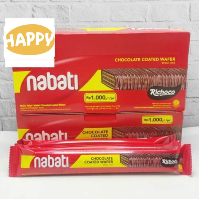 

nabati chocolate coated wafer 1 box isi 12pcs - richoco wafer salut cokelat 168gr - jajan enak murah grosir