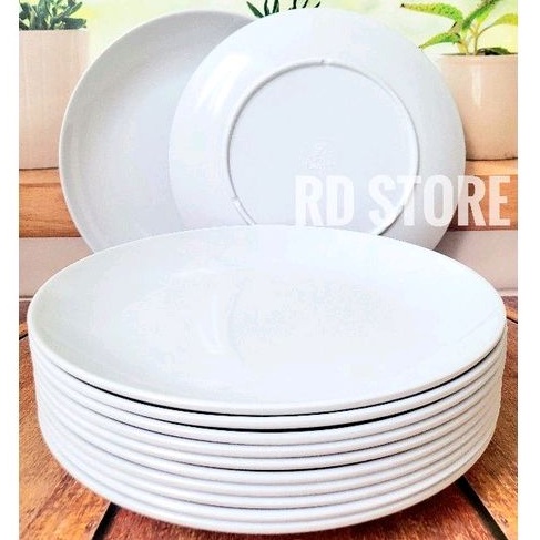 PROMO 12.PCS PIRING MAKAN BUNDAR CEPERR SAJI 23.CM 9.INC MELAMINE