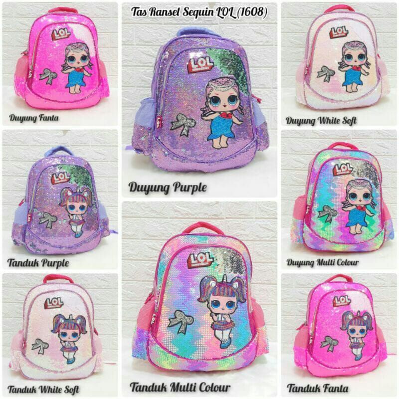 Tas Sequin Anak Perempuan / Tas Anak Sekolah Cewek Cowok SD