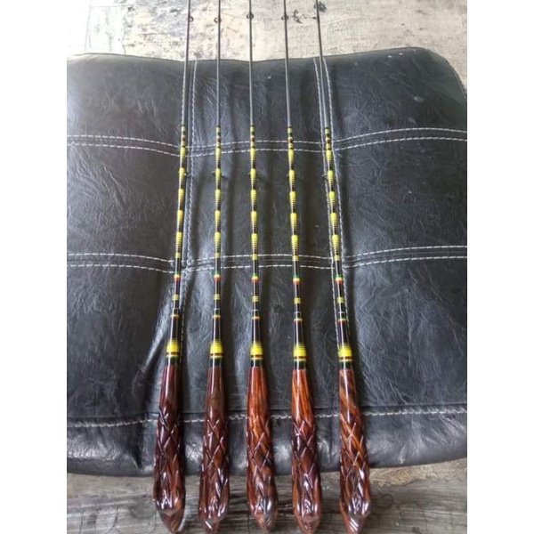 Joran timbang Set 5 Sonokeling Panjang 125cm - Joran Pancing - Jejer Pancing Sonokeling