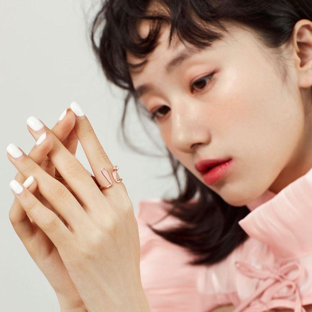 MXBEAUTY Cincin Telinga Kelinci Trendy Temperamen Manis Untuk Gadis Untuk Hadiah Perempuan Animal Adjustable Open Ring