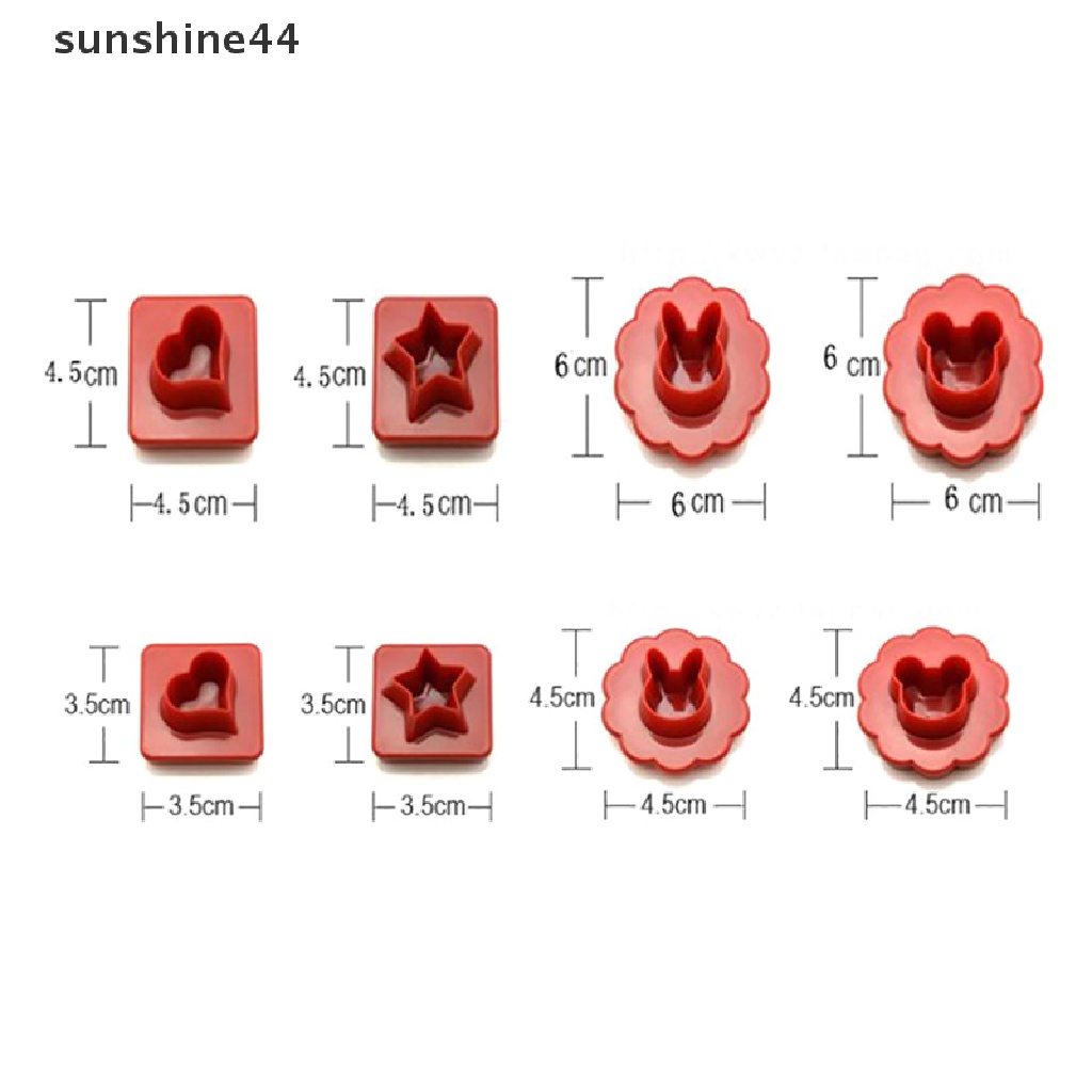 Sunshine 8Pcs Cetakan Pemotong Adonan Kue Fondant Desain al Untuk Dekorasi