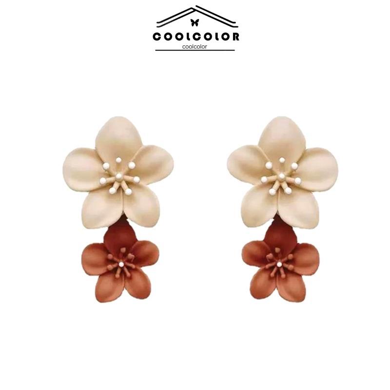 COD❤️Anting Bunga Kontras warna Spray bunga  Anti Karat Dan Anti Luntur Dewasa Gaya Korea Untuk Wanita Fashion Murah