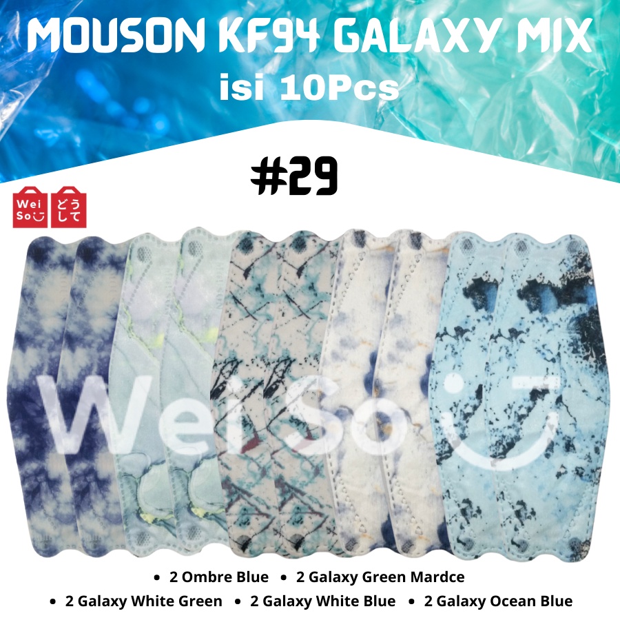[ MIX ] Masker Korea KF94 Mouson 4PLY Mask KF 94 Mix Color Campur Kombinasi Warna Warni Tampil Modis