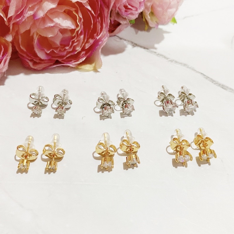 Anting Bayi / Balita / Anak ABG / Dewasa Titanium Nagita Stud Swarovski Model Tusuk