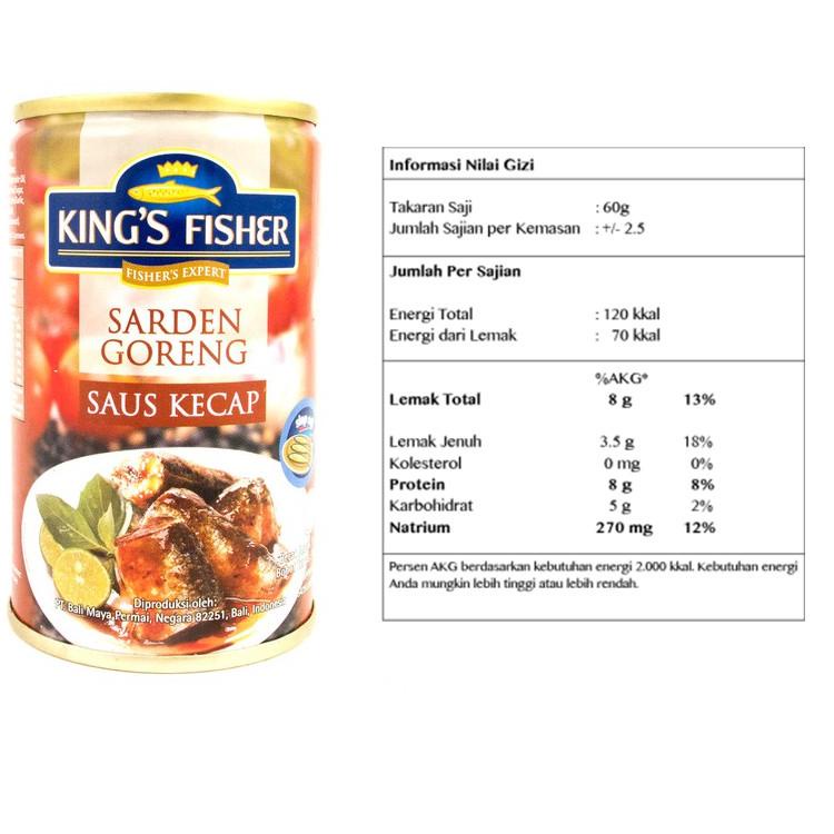 

Lariiss--King's Fisher Paket 2 pcs Sarden goreng kecap Makanan Kaleng 425 gr