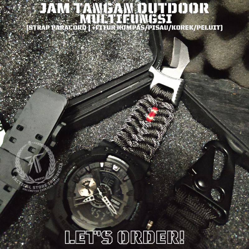 Jam Tangan Paracord Custom - Jam Tangan Tactical Outdoor Survival TSI SERIES #06