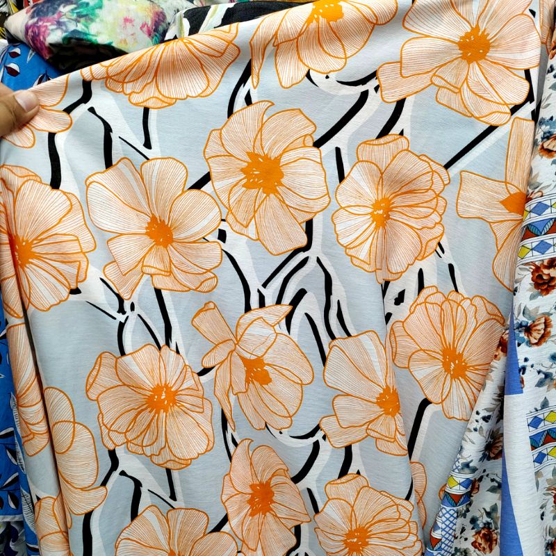 kain katun silky motif ck 11 - bahan kain mukena - kain katun silki - bahan kain meteran silky motif