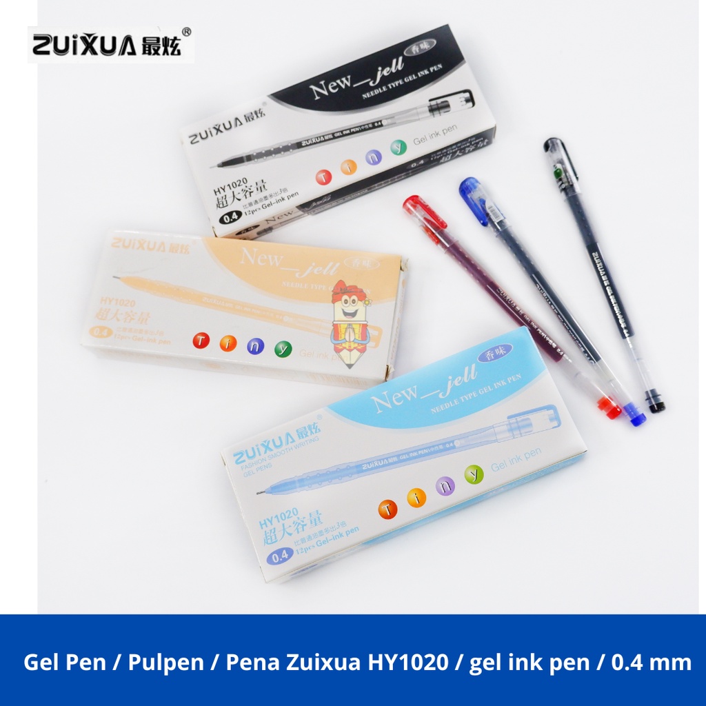 

Gel Pen / Pulpen / Pena gel Zuixua New Jell HY1020 0.4 mm Lusinan