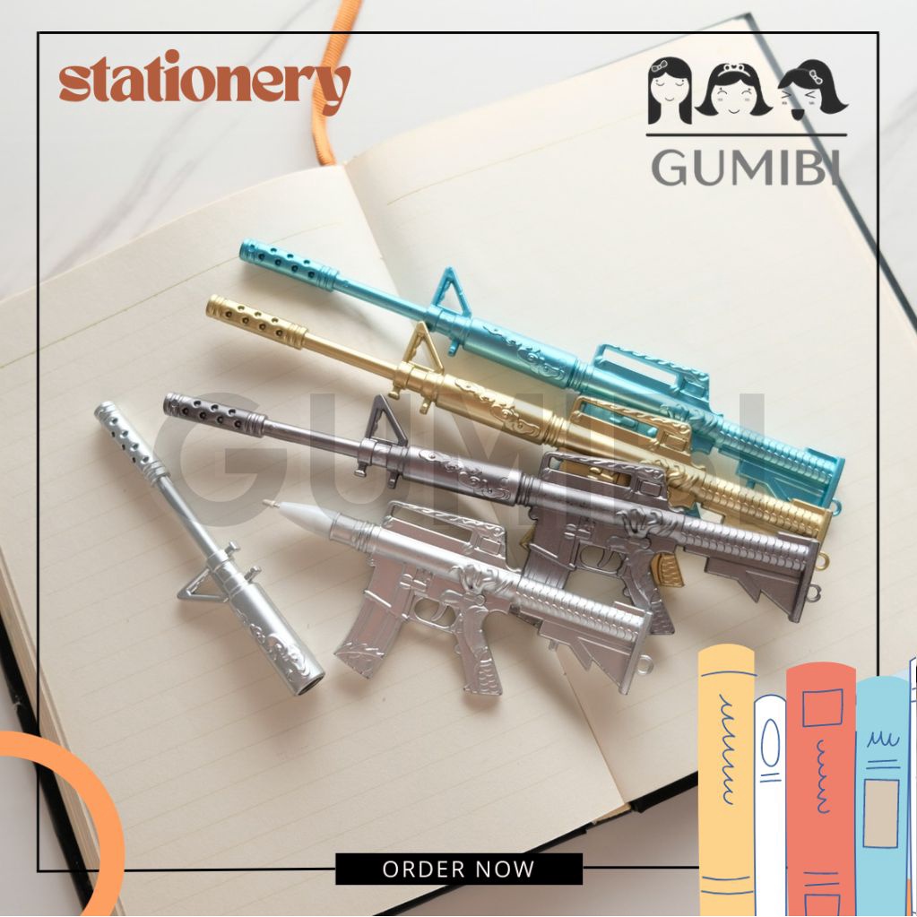 

12 PCS PULPEN SENJATA FULLBODY BOLPEN GEL UNIK KHUSUS LAKI-LAKI HARGA GROSIR