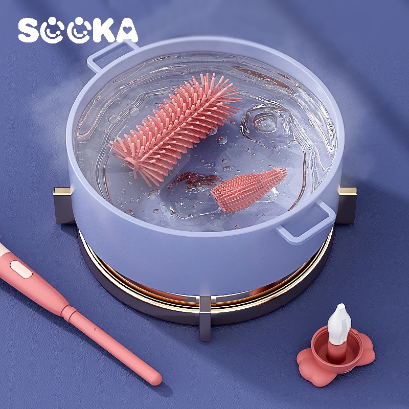 SOOKA Sikat Silikon Pembersih Botol Susu Bayi 3 in 1 Multifungsi BPA Free SK-ECC1084