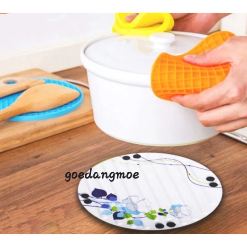 Tatakan panas Alas panci melamin motif 21cm