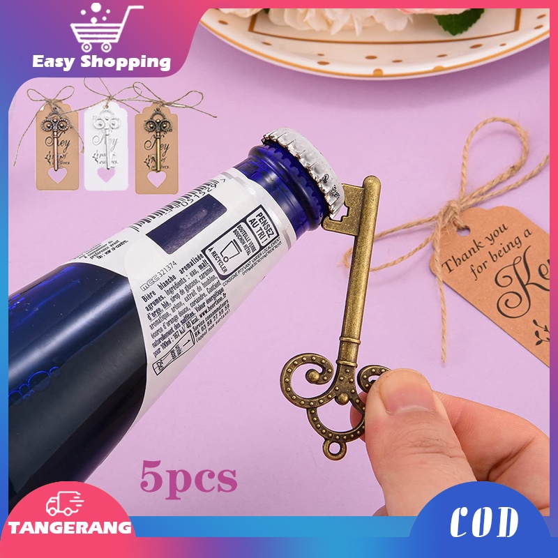 5pcs Key Shaped Bottle Opener Portable Gantungan Kunci Pembuka Botol Bir/Keychain Souvenir Beer Opener Untuk Wedding Decor