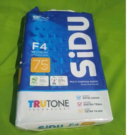 Kertas HVS F4 80 Lembar SIDU 75 Gsm
