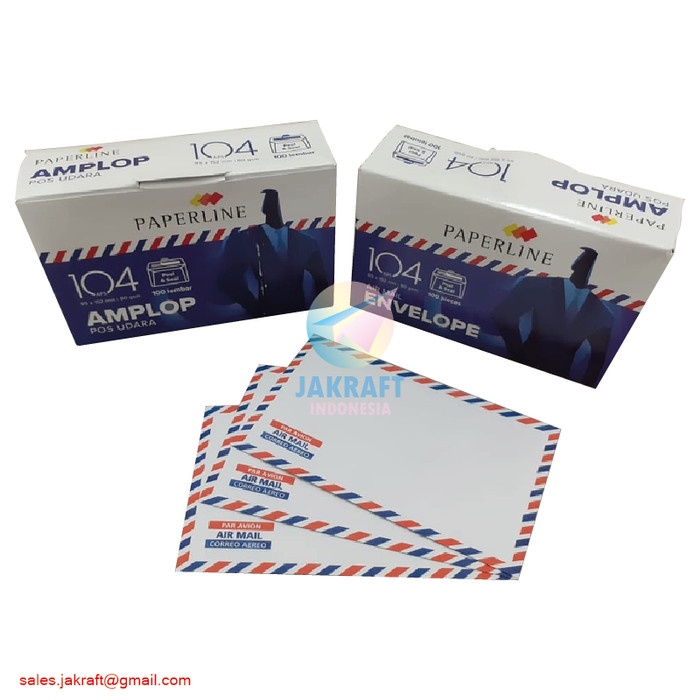 

Mantap Amplop Putih Airmail Paperline 104 Isi 100 (95 X 152 Mm) 80 Gram Gsm Trendi