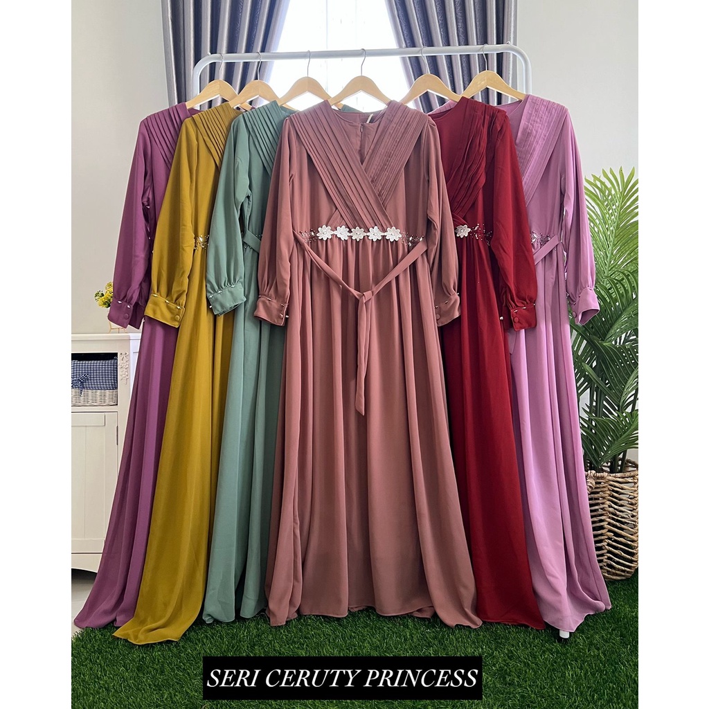 LANGSUNG KIRIM CERUTY PRINCESS SUPER JUMBO XXXL [ LD 130 BB 95- 120 KG]GAMIS CERUTY BEBYDOL RENDA /GAMIS MUTIARA/ BUSUI