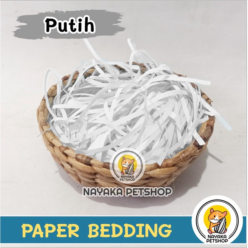 Paper Bedding 100 gr Dekorasi Kandang Alas Kandang Hamster Serutan Kertas Serut Cacah Sarang Hewan Bukan Serbuk Kayu