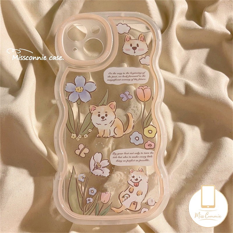 Wavy Edge Cute Cat Flower Case Realme 10c55 C53 C33 C30 9 Pro+8i 8c15 C12 C25Y C35 8Pro 7 7i 6i 9i C11 C21Y C25 C20 C17 C20A C25s C3 5 5s Transparan Kartun Puppy Lembut Sarung